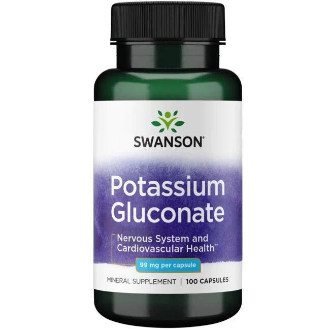Swanson kālija glikonāts, 99 mg – 100 kapsulas