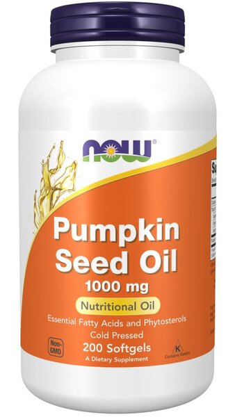 NOW Foods ķirbju sēklu eļļa, 1000 mg – 200 kapsulas