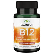 Swanson vitamīns B12, 500 mcg – 100 kapsulas