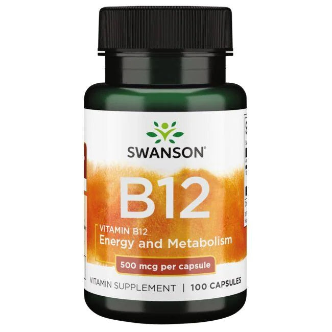 Swanson vitamīns B12, 500 mcg – 100 kapsulas