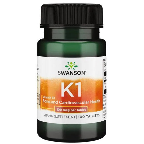 Swanson vitamīns K1, 100 µg – 100 tabletes