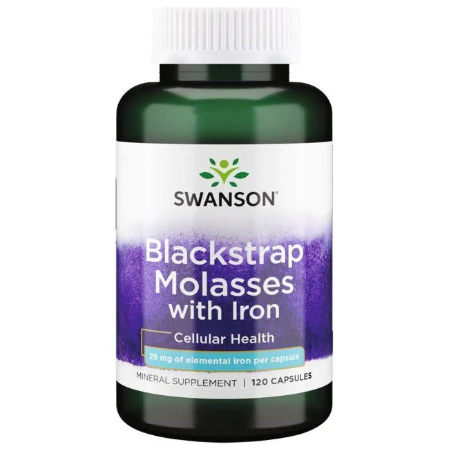 Swanson Blackstrap melase ar dzelzi, 29 mg – 120 kapsulas