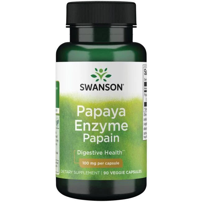 Swanson papaijas ferments Papaīns, 100 mg – 90 kapsulas
