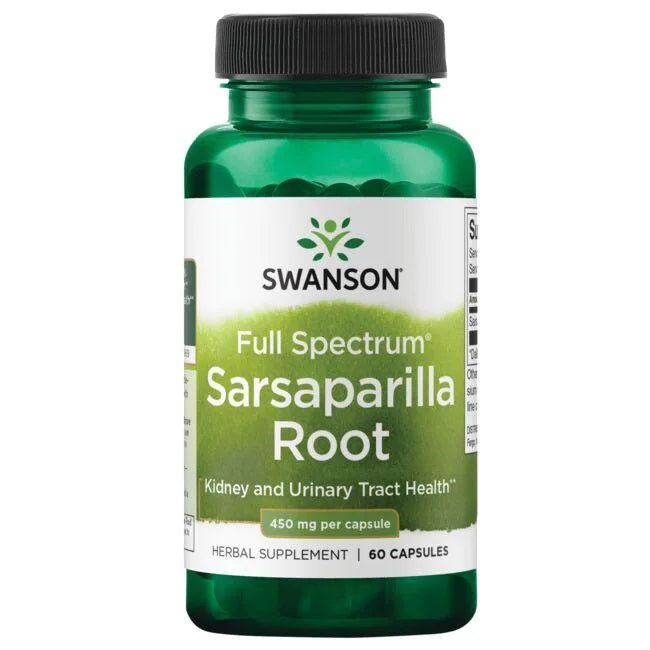 Swanson plaša spektra sarsaparillas sakne, 450 mg – 60 kapsulas