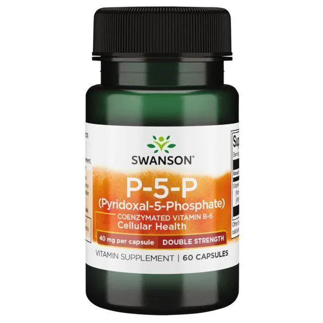 Swanson P-5-P (piridoksāla-5-fosfāts) koenzimēts B6 vitamīns, 40 mg – 60 kapsulas