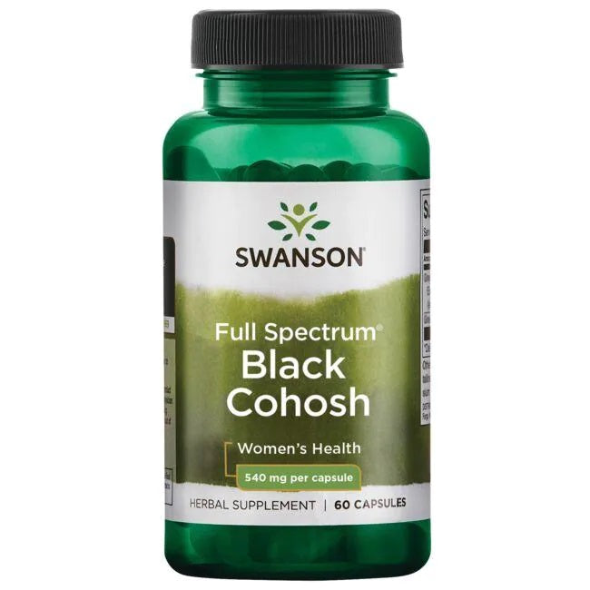 Swanson melnā cohoša (pilna spektra), 540 mg – 60 kapsulas