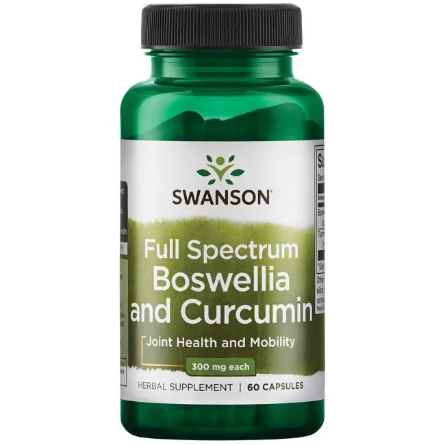 Swanson pilna spektra Boswellia un kurkumīns, 300 mg – 60 kapsulas