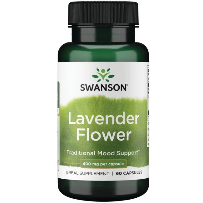 Swanson lavandas ziedu garšas dzēriens, 400 mg – 60 kapsulas