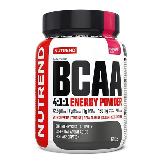 Nutrend BCAA 4:1:1 enerģijas pulveris, aveņu garša - 500 g