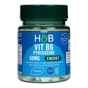 Holland & Barrett vitamīns B6, 50 mg – 120 tabletes