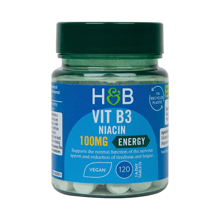 Holland & Barrett B3 vitamīns, 100 mg – 120 tabletes