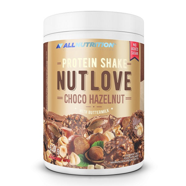 Allnutrition Nutlove proteīna kokteilis ar šokolādes un lazdu riekstu eļļu – 630 g