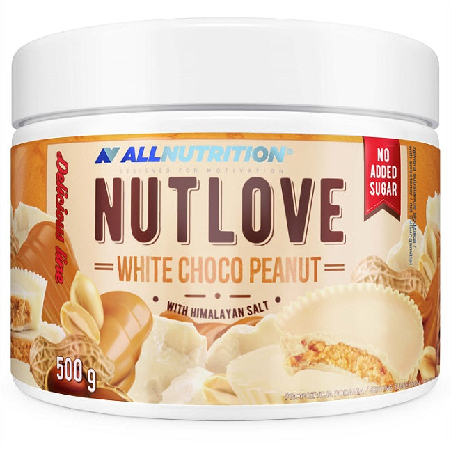 Allnutrition Nutlove, baltā šokolāde ar zemesriekstiem – 500 g