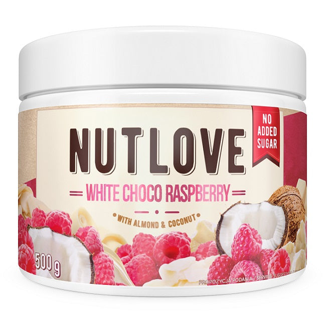 Allnutrition Nutlove, balta šokolāde un avenes – 500 g