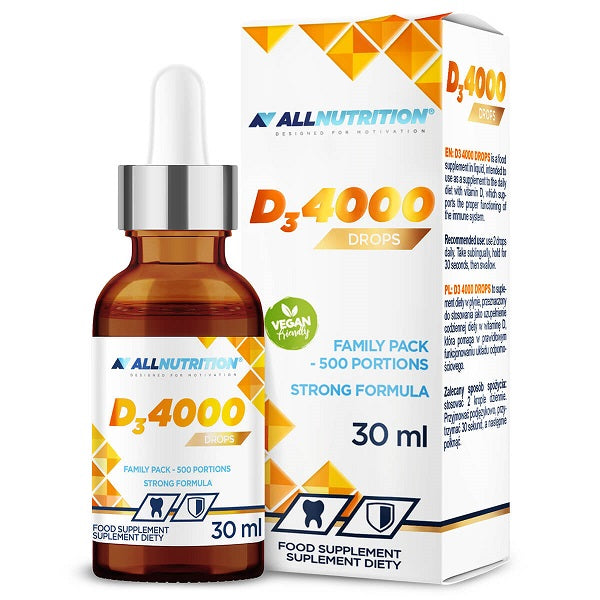 Allnutrition D3 vitamīna pilieni 4000 – 30 ml.