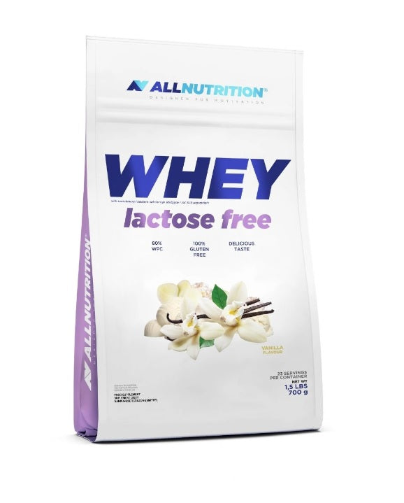 Allnutrition sūkalu pulveris bez laktozes, vaniļas garša – 700 g