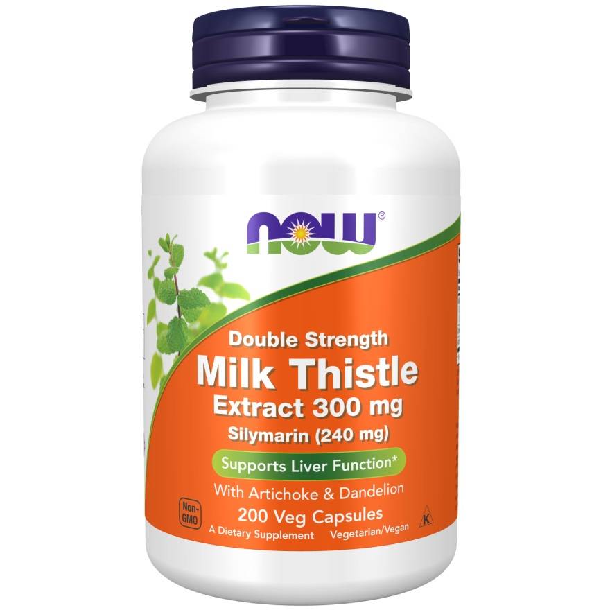 Produkto nuotrauka: NOW Foods Milk Thistle Extract with Artichoke & Dandelion, 300mg Double Strength - 200 kapsulių