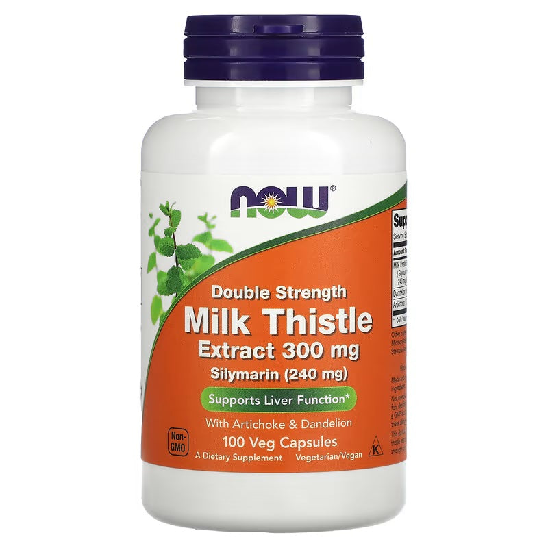 Produkto nuotrauka: NOW Foods Milk Thistle Extract with Artichoke & Dandelion, 300mg Double Strength - 100 kapsulių