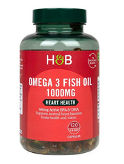 Holland & Barrett Omega 3 zivju eļļa, 1000 mg – 120 kapsulas