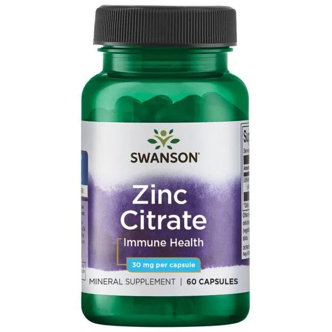 Swanson cinka citrāts, 30 mg – 60 kapsulas
