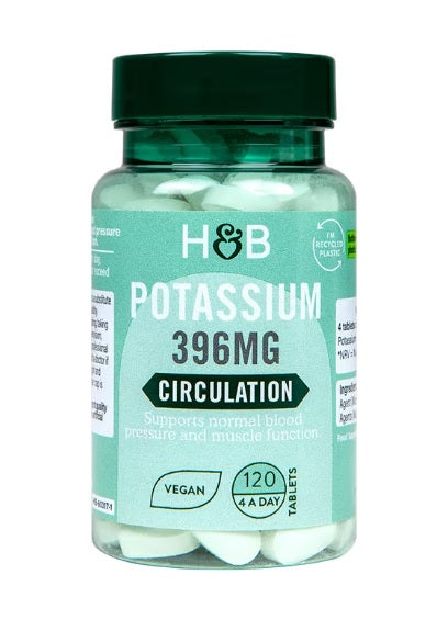 Holland & Barrett kālijs, 396 mg – 120 tabletes