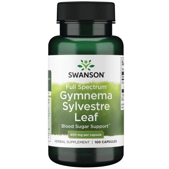 Swanson plaša spektra gimnēmas (Gymnema Sylvestre) lapas, 400 mg – 100 kapsulas