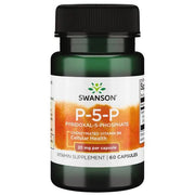 Swanson P-5-P (piridoksāla-5-fosfāts) koenzimēts B6 vitamīns, 20 mg – 60 kapsulas