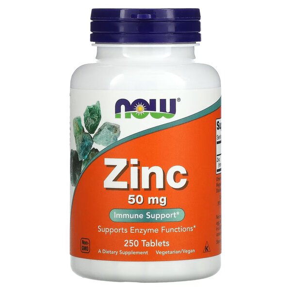 NOW Foods cinks, 50 mg – 250 tabletes