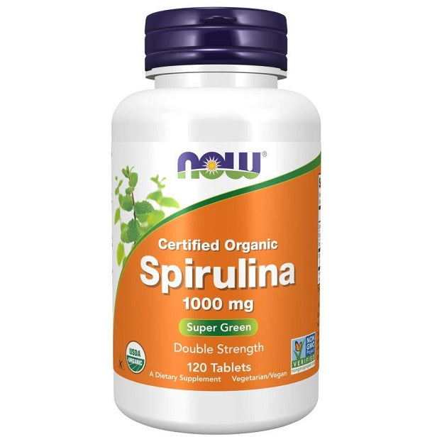 NOW Foods spirulīna, 1000 mg – 120 tabletes
