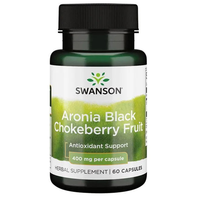 Swanson Aronia melno aroniju augļu garša, 400 mg – 60 kapsulas