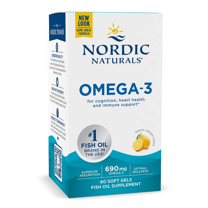 Nordic Naturals Omega - 3, 690 mg citrona garšas – 60 kapsulas