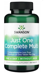 Swanson Just One Complete Multi bez dzelzs – 130 tabletes