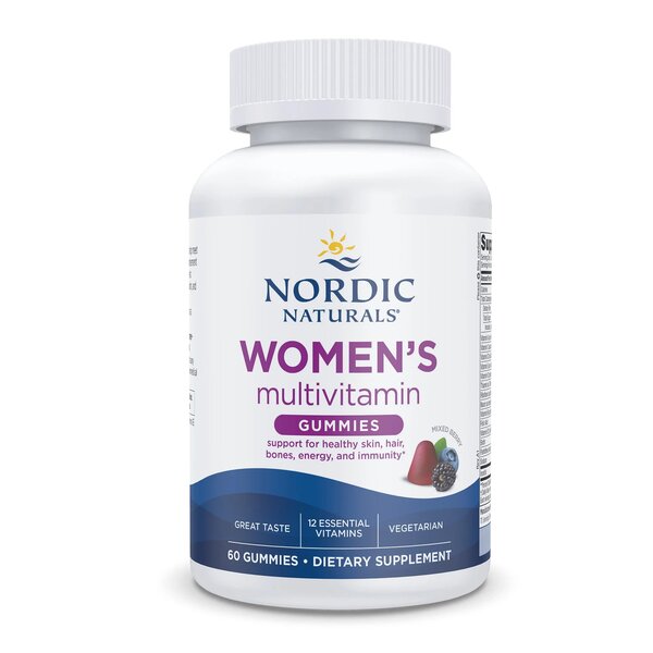 Nordic Naturals multivitamīnu gumijas konfektes sievietēm ar ogu garšu — 60 gumijas konfektes