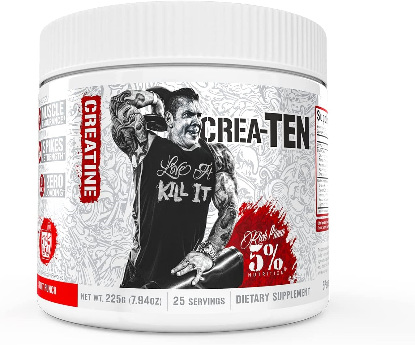 5% Nutrition uzturvielu Crea - TEN - leģendārā sērija, augļu punšs - 225 g