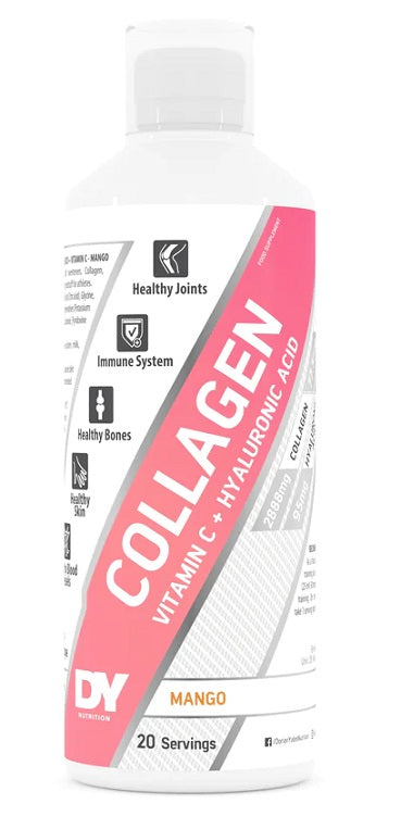 Dorian Yates šķidrais kolagēns + C vitamīns + hialuronskābe, mango – 500 ml.