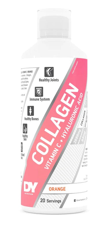 Dorian Yates šķidrais kolagēns + C vitamīns + hialuronskābe ar apelsīnu garšu – 500 ml.