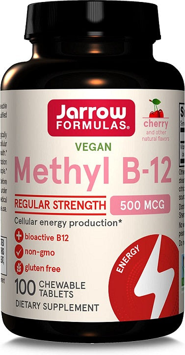 Jarrow Formulas Methyl B - 12, 500mkg (ķiršu) - 100 košļājamās tabletes