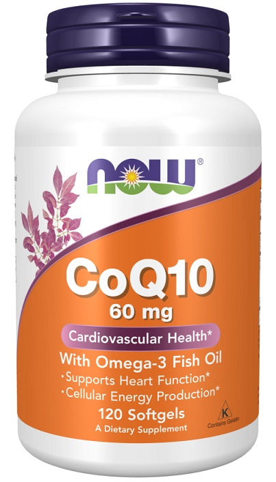 NOW Foods koenzīms Q10 ar omega - 3, 60 mg – 120 kapsulas