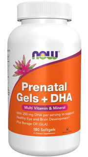 NOW Foods pirmsdzemdību želejas + DHA – 180 kapsulas
