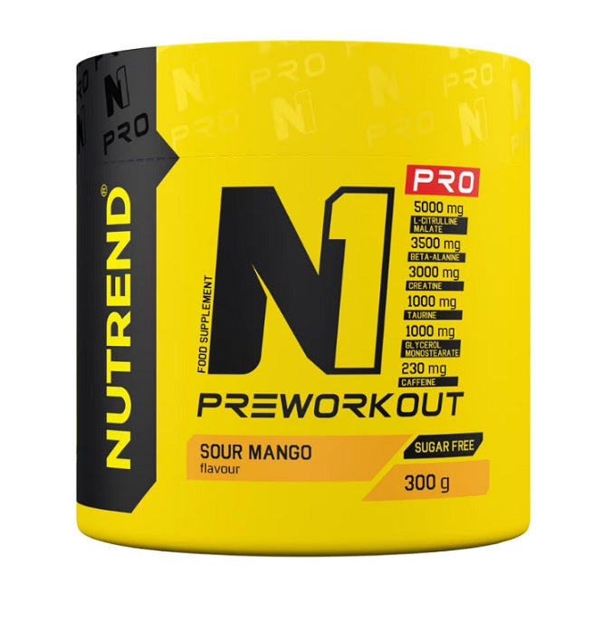 Nutrend N1 Pro pirms treniņa, skābā mango garša – 300 g