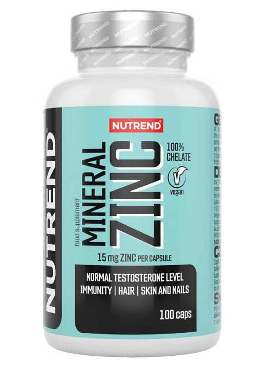 Nutrend minerālais cinks 100% helāts, 15 mg – 100 kapsulas