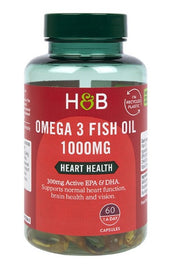 Holland & Barrett Omega 3 zivju eļļa, 1000 mg – 60 kapsulas