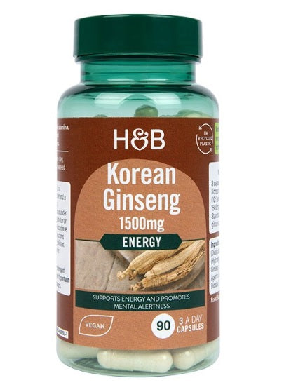 Holland & Barrett korejiešu žeņšeņs, 1500 mg – 90 kapsulas