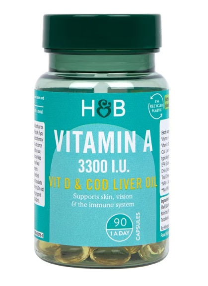 Holland & Barrett A vitamīns, 3300 SV – 90 kapsulas