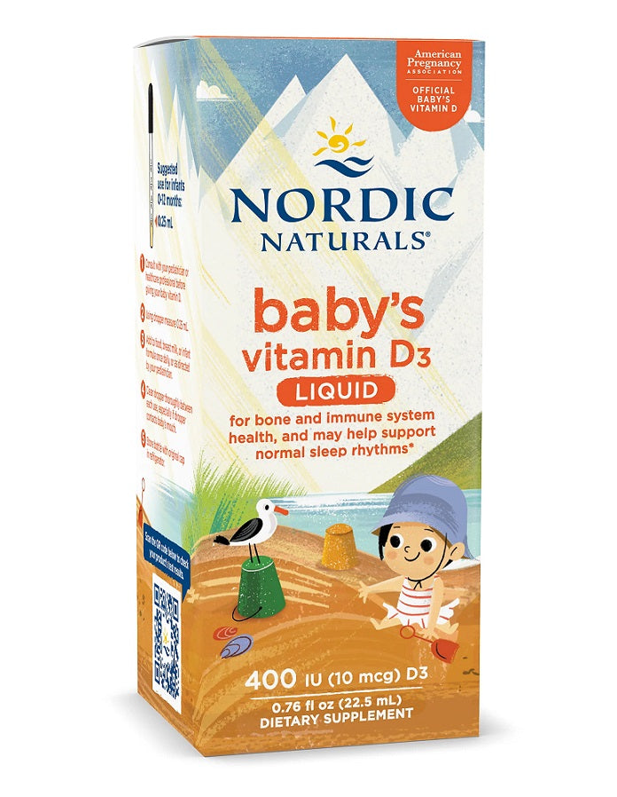 Nordic Naturals zīdaiņu D3 vitamīns, 400 SV – 22,5 ml.