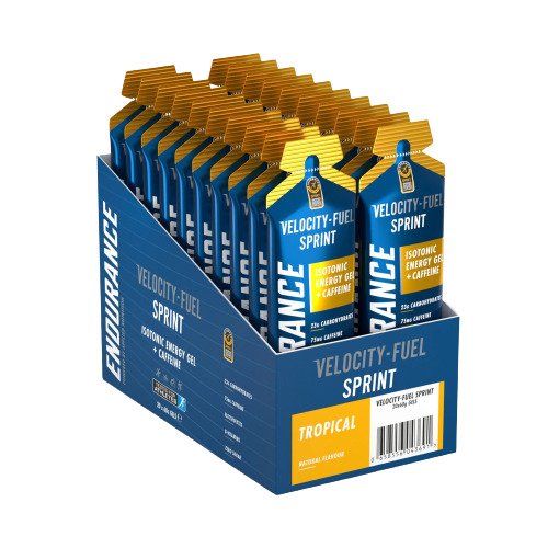Applied Nutrition Endurance Sprint izotoniskais enerģijas gels ar kofeīnu, tropiskais – 20 x 60 g