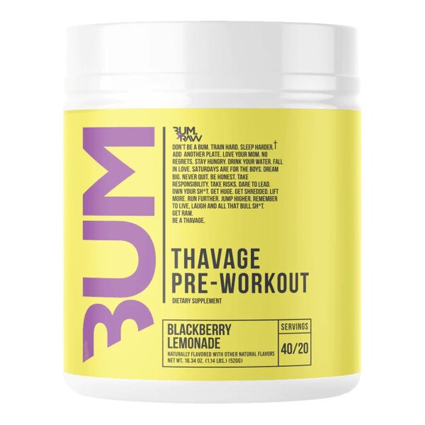 Raw Nutrition Thavage pirms treniņa, kazeņu limonāde — 520 g