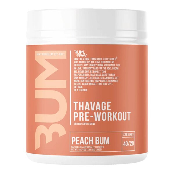 Raw Nutrition Thavage pirms-treniņa pulveris, persiku garša, 520 g