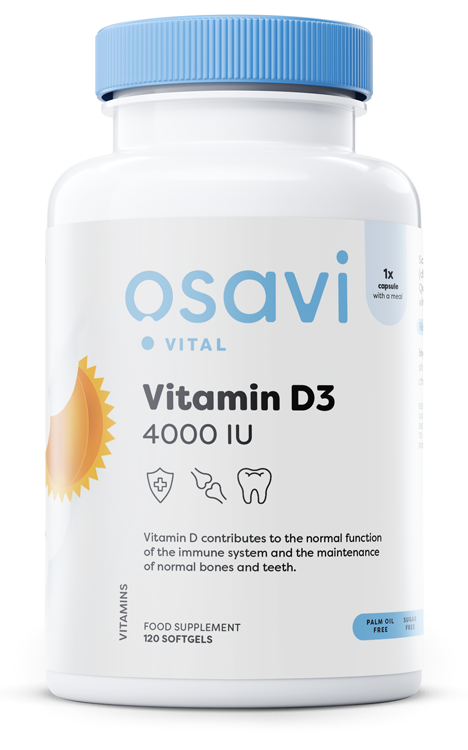 Produkto nuotrauka: Osavi Vitamin D3, 4000IU - 120 minkštųjų kapsulių