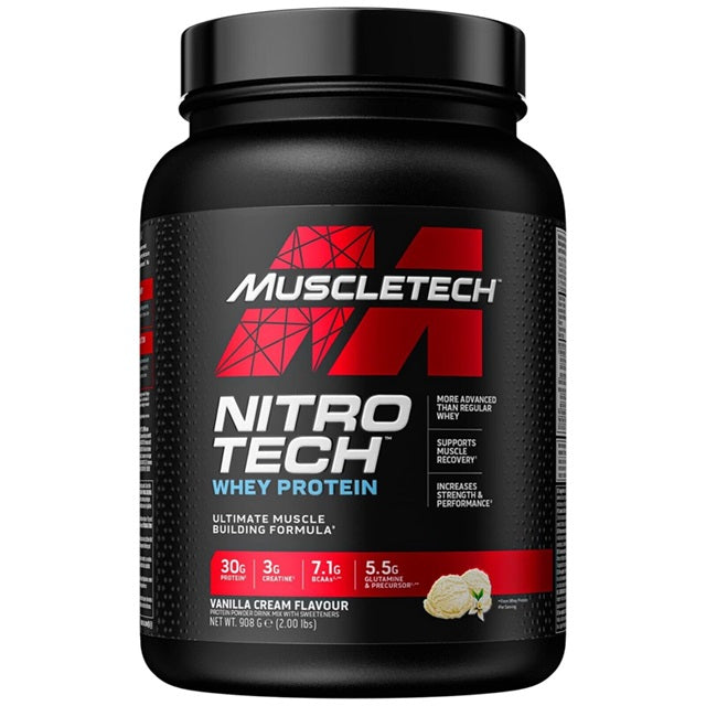 MuscleTech Nitro-Tech, vaniļas krēma garša – 908 g